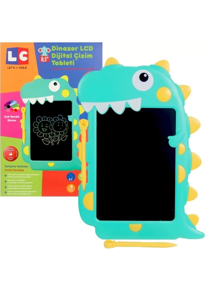 Bfs LCD Dijital Renkli Dinozor Çizim Tableti 8,5 Inç