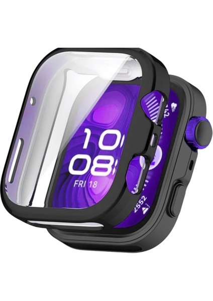 Huawei Watch Fit 4 Pro Uyumlu Silikon Ekran ve Kasa Koruyucu Siyah