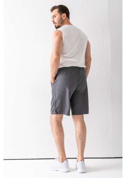 Erkek Beli Ayarlanabilir Çift Cepli Şort Antrasit - 9239