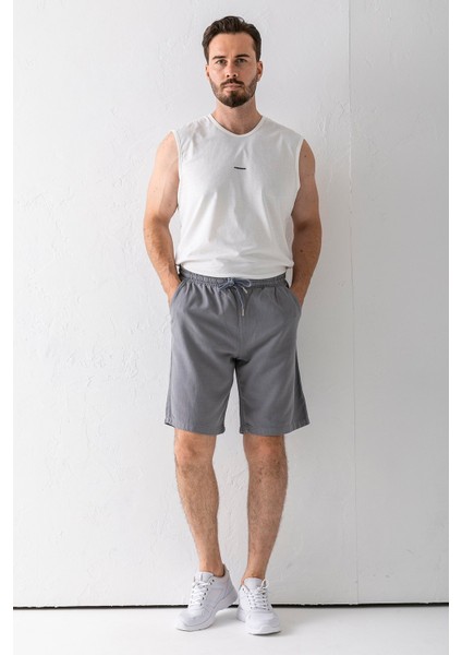 Erkek Beli Ayarlanabilir Çift Cepli Şort Gri - 9239 fiyatları