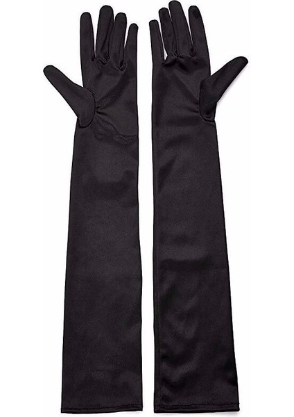 Bfs siyah Renk Likralı Dirseğe Kadar Uzun Kumaş Eldiven 40 cm modelleri