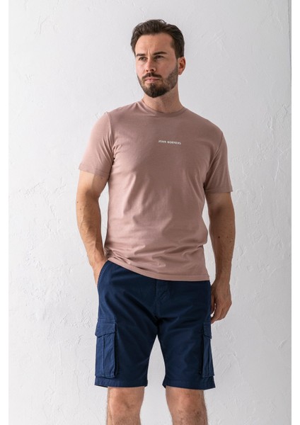 Erkek Düğme Kapamalı Kargo Cepli Pamuklu Şort Lacivert - 2855 modelleri