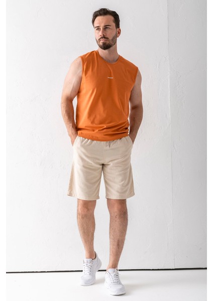 Erkek Beli Ayarlanabilir Çift Cepli Şort Taş - 9239 modelleri