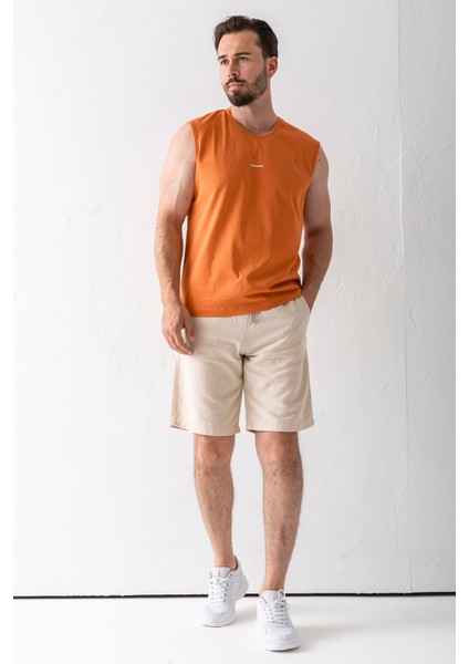 Erkek Beli Ayarlanabilir Çift Cepli Şort Taş - 9239 indirimleri