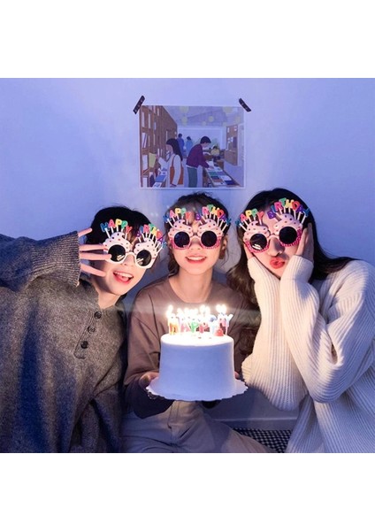 Bfs Happy Birthday Yazılı Pembe Fuşya Renk Parti Gözlüğü 12X7 cm fiyatları