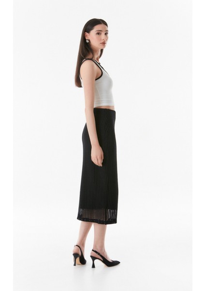 Basic Beli Lastikli Triko Etek