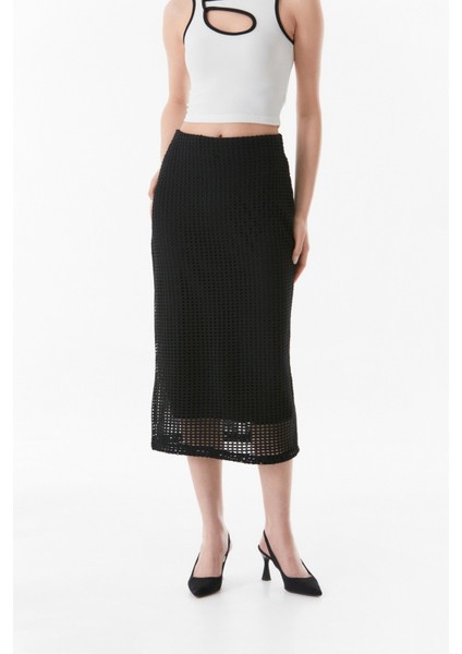 Basic Beli Lastikli Triko Etek modelleri