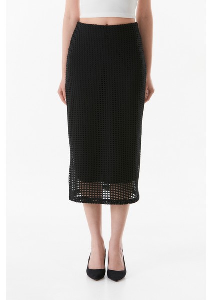 Basic Beli Lastikli Triko Etek