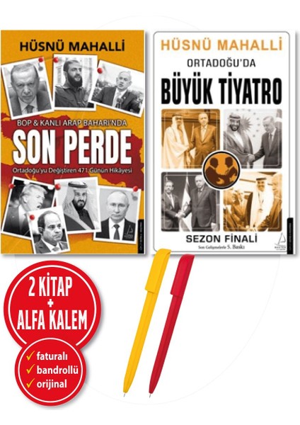 Alfa Kalem+ Hüsnü Mahalli 2 Kitap Yeni Son Perde Bop Kanlı Arap Baharında+Ortadoğu'da Büyük Tiyatro