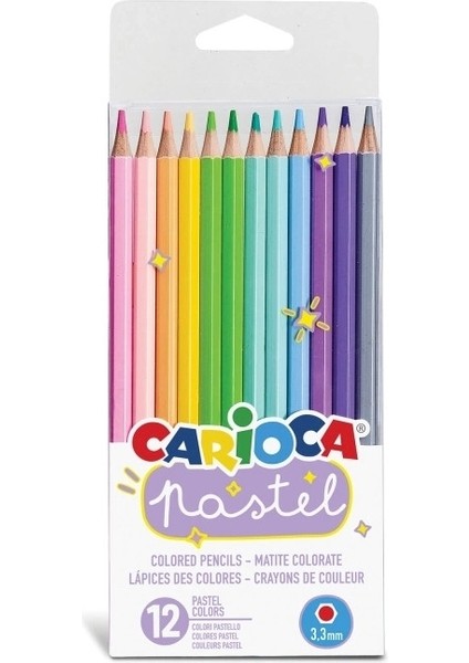 Carioca Pastel Renk Kuru Boya Kalemi 12'li
