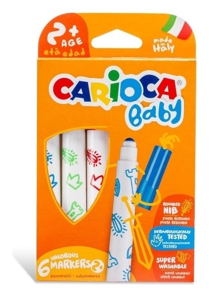 Bfs Carioca Jumbo Bebek Süper Yıkanabilir Keçeli Boya Kalemi 6'lı +2 Yaş