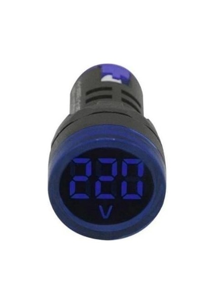 24V-550V Dijital Voltmetre (Ledli) (22/29.5 Mm) Mavi