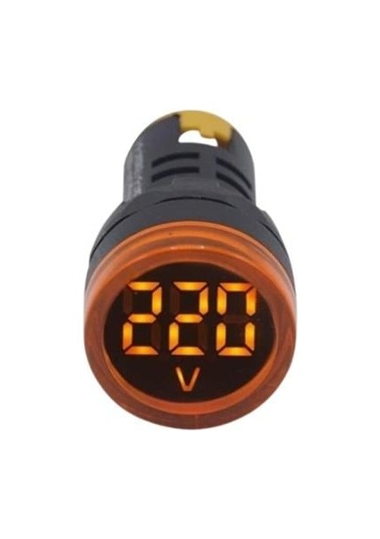 24V-550V Dijital Voltmetre (Ledli) (22/29.5 Mm) Sarı