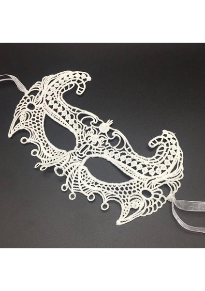 Bfs Beyaz Renk Dantel Kesim Dantel Işlemeli Balo Parti Maskesi 1 No