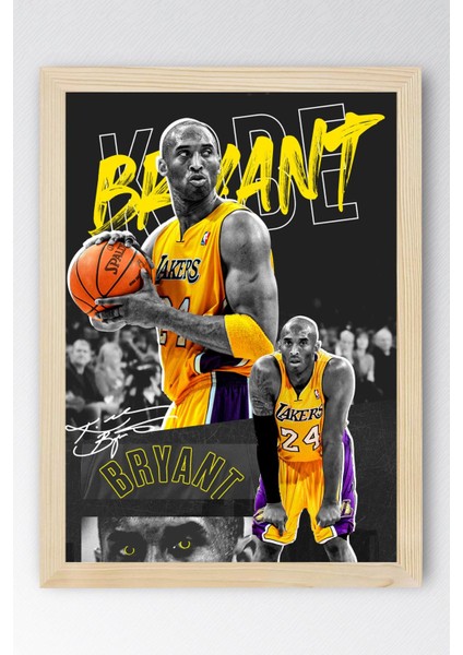 Kobe Bryant Çerçeveli Tablo - Los Angeles Lakers Nba Posteri Tablo