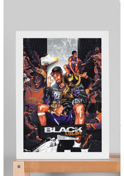 Kobe Bryant Çerçeveli Tablo - Black Mamba Nba Posteri Tablo