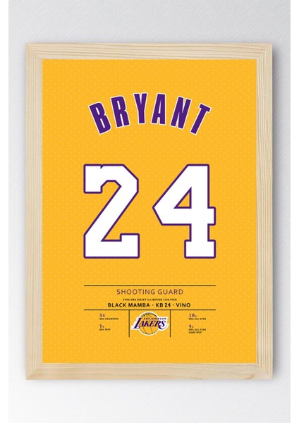 Kobe Bryant Forma Çerçeveli Tablo - Los Angeles Lakers Nba Posteri Tablo
