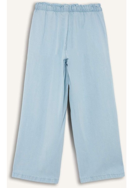 Pull On Culotte Yüksek Beli Lastikli Tensel Yıkamalı Pantolon D8240AX25SM