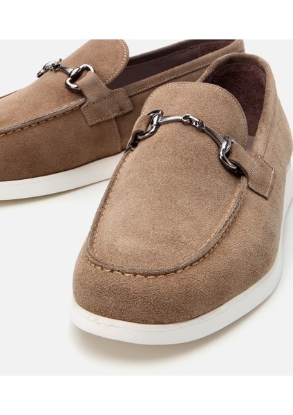 02AYH305490A300 ERKEK Süet Deri Bej Toka Detaylı Günlük Loafer modelleri