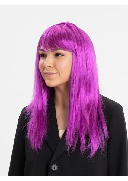 Bfs Fuşya Renk Düz Kesim Uzun Parti Peruğu fiyatları