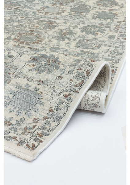 Heriz 8213 Krem - Viskon Bambu Dokuma Halı | Modern Salon Halısı