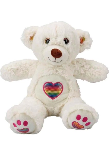 Bfs 3184 Gökkuşağı Kalpli Peluş Ayı 30 cm -Sunman modelleri