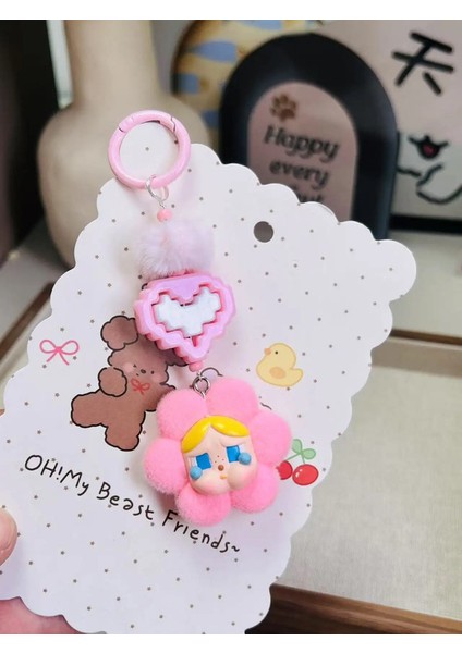 Yeni Çiçek Crybaby Anahtarlık Sırt Çantası Dekor Anime Karikatür Sevimli Araba Kolye Kadın Kız Hediyeler Renk: C04 (Yurt Dışından)