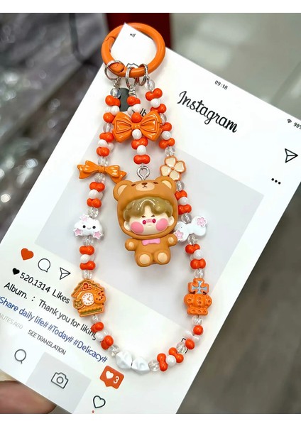 Pop Bean Diy Crybaby Skullpanda Zsiga Pijama Partisi Sevimli Fasulye El Yapımı Boncuklu Telefon Zinciri Boncuk Key Zincir Çantası Kolye Hediye Renk: Tatlı Fasulye/malzeme: Diğer (Yurt Dışından)