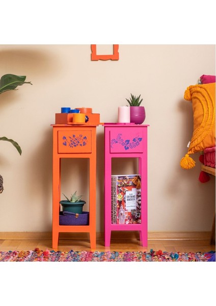 Bohem Turuncu Mini Komodin