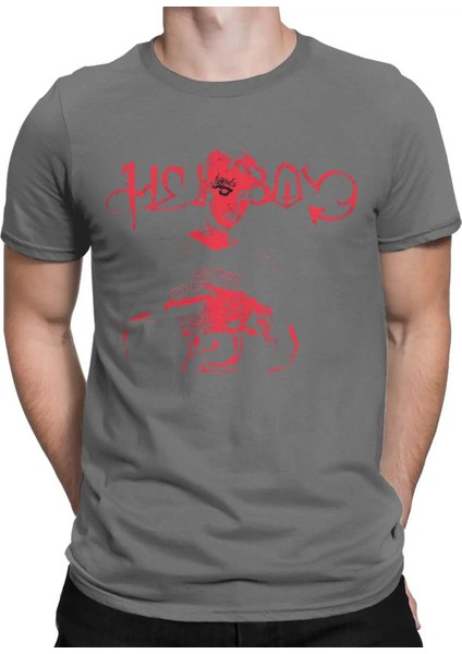 Erkekler Grafik Baskı Lil Peep Crybaby Hellboy Tişört Tee% 100 Pamuk T-Shirts Giysileri Koyu Gri/boyut S (Yurt Dışından)