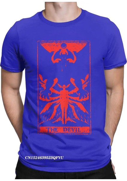 Şeytan Tarot Debiruman Devilman Crybaby Erkekler Tshirt Japonya Anime Tee Fil Harajuku Manga T-Shirts Pamuk Yaz Giyim Mavi/boyut Xs (Yurt Dışından)