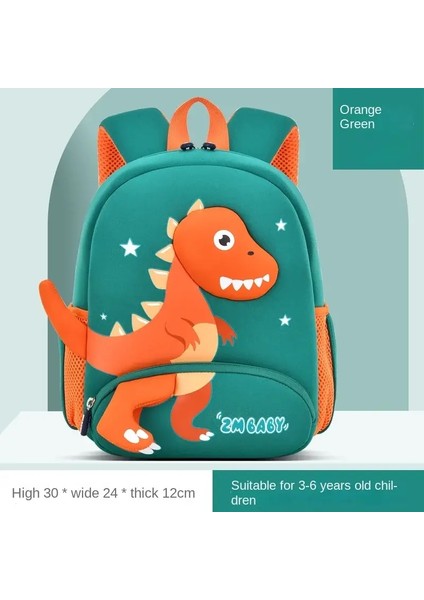 Sevimli Dinozor Anti-Lost Anaokulu Sırt Çantası Çocuklar Için 3-6 Yaşında Birinci Sınıf Çantası Bebek Hediyesi Güvenlik Özellik Rengi: Orangegreen (Yurt Dışından)