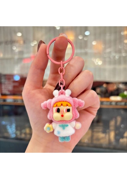 Yeni Koparılmış Ağlayan Bebek Kawaii Crybaby × Uçan Küçük Polis Zinciri Sevimli Karikatür Kutusu Sırt Çantası Peluş Kolye Dekorasyon Pembe Elbise (Yurt Dışından)