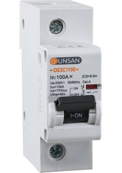 Valta Otomatik Sigorta 1 Kutup 10KA C Tip 100A