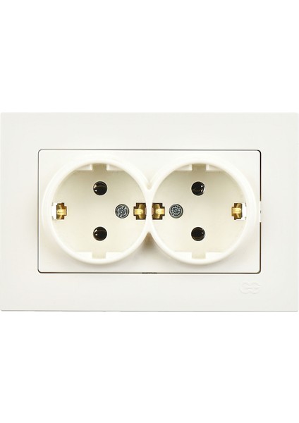 Eqona Fildişi Beyazı Ikili Topraklı Priz