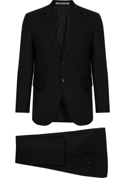 Erkek Siyah Regularfit / Rahat Kalıp Takım Elbise