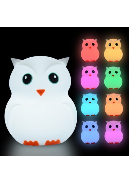 Çocuklar Gece Lambası Sevimli Baykuş Renk Değiştirme LED Hayvan Silikon Işık Uzaktan USB Ücretli Gece Lambaları Çocuklar Için (Yurt Dışından) fırsatları