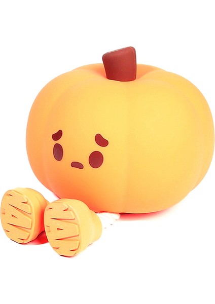 Gece Lambası Sevimli Lamba Balkabağı Dokunmatik Sensör Lambası Noel Gece Lambası Silikon LED Şarj Edilebilir Lamba (Yurt Dışından)