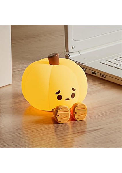 Gece Lambası Sevimli Lamba Balkabağı Dokunmatik Sensör Lambası Noel Gece Lambası Silikon LED Şarj Edilebilir Lamba (Yurt Dışından) fiyatları