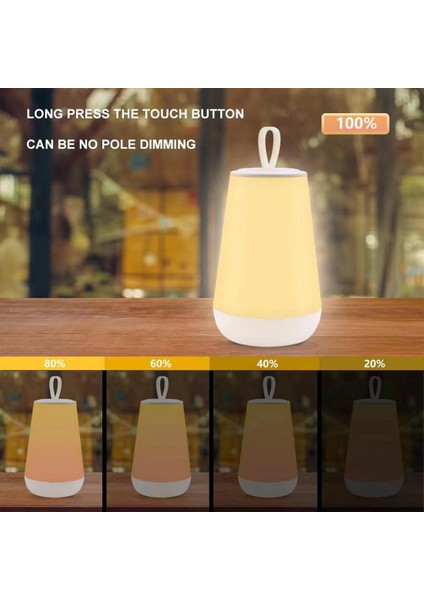 Taşınabilir Masa Lambası, Şarj Edilebilir Dokunmatik Sensör Başucu Lambası, Yatak Odası Açık Kamp Için Rgb Renk Değişen Gece Lambası (Yurt Dışından) modelleri