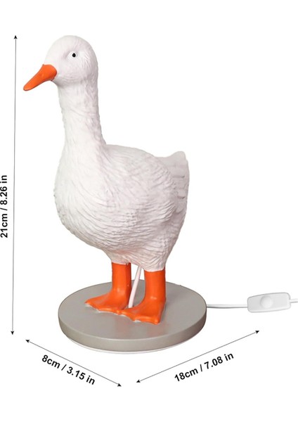 Ördek Lamba, 3D Ördek Masa Lambası, Gerçekçi LED Elamp, Usb'li Reçine Ördek Gece Lambası Beyaz (Yurt Dışından) fırsatları