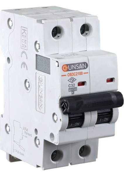 Valta Otomatik Sigorta 2 Kutup 10kA C Tip 32A