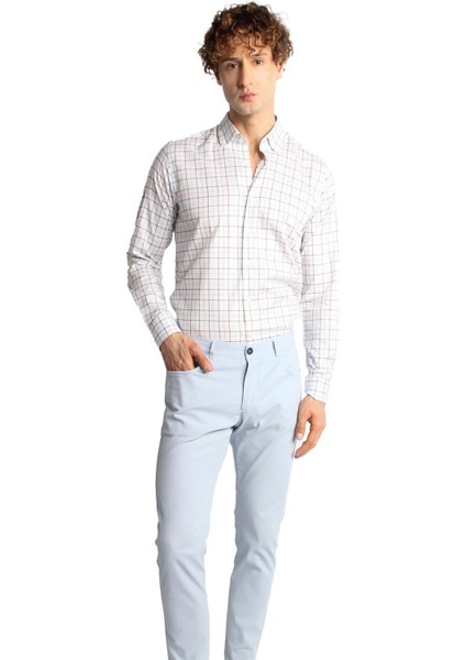 Erkek Mavi Slim Fit / Dar Kalıp Pantolon