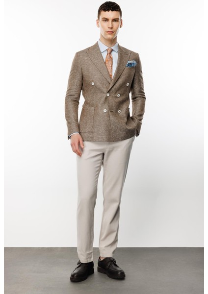 Erkek Kahve Slim Fit / Dar Kalıp Geniş Kırlangıç Ceket modelleri