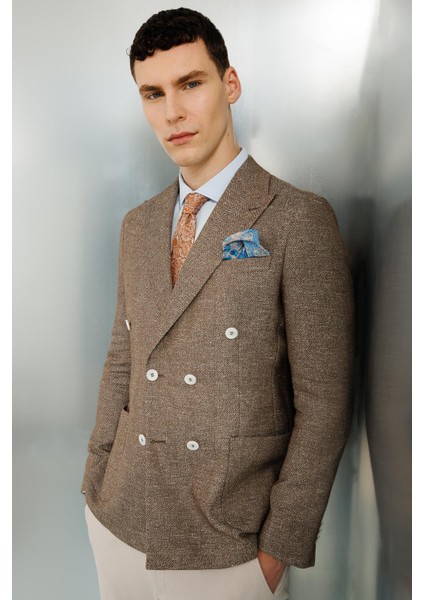 Erkek Kahve Slim Fit / Dar Kalıp Geniş Kırlangıç Ceket indirimleri
