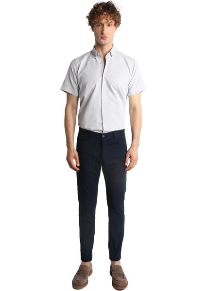 Erkek Lacivert Slim Fit / Dar Kalıp Pantolon