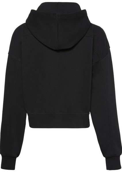 A- French Terry Badge Logo Fz Ho Kadın Siyah Sweatshirt LV047C216G-UB1
