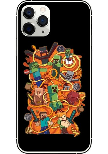 Minecarft Desenli iPhone 15 Pro Kılıfı