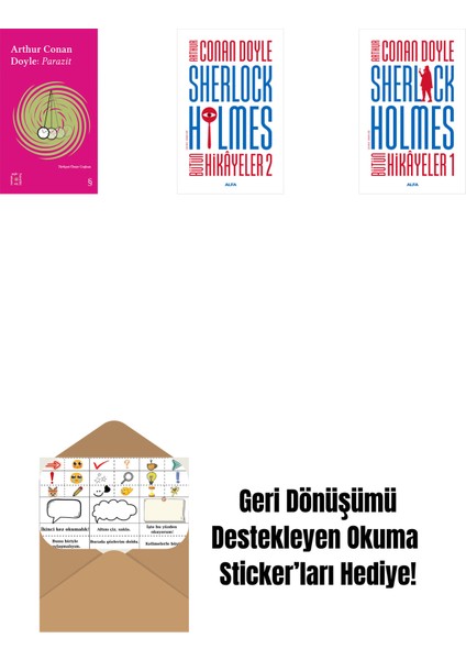 Everest Açıkhava 37 - Parazit + Sherlock Holmes - Bütün Hikayeler 2 + Sherlock Holmes - Bütün Hikayeler 1 (Ciltli) + Okuma Sticker'ları