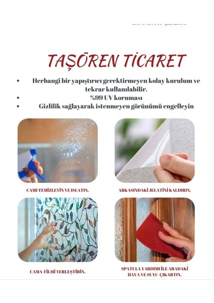 Cam Filmi Kaplama Statik Folyo Buzlu Desenli Duşa Kabin Pencere Ofis Dekorasyon